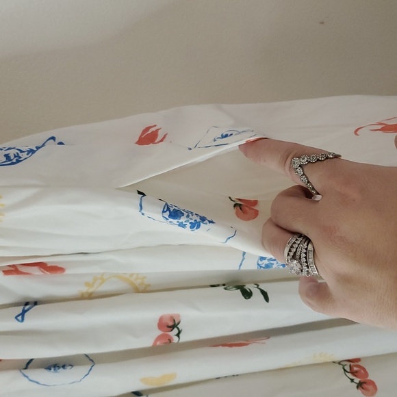 Abercrombie & Fitch Emerson Poplin Puff Sleeve Midi Dress Size XXST Novelty Prin - Picture 13 of 15